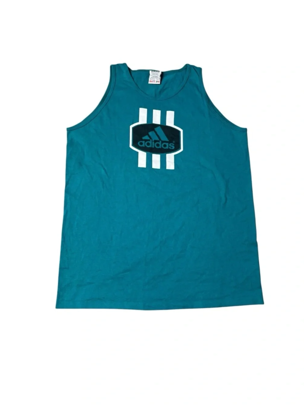 Vintage 90s Adidas Made USA Teal Turquoise Tank Top